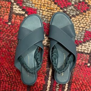 INTENTIONALLY BLANK Blue Slide Sandals